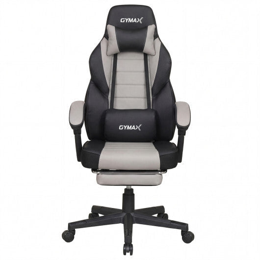 Ergonomic Video Game Chair with Headrest and Reclining Backrest-Red W2B