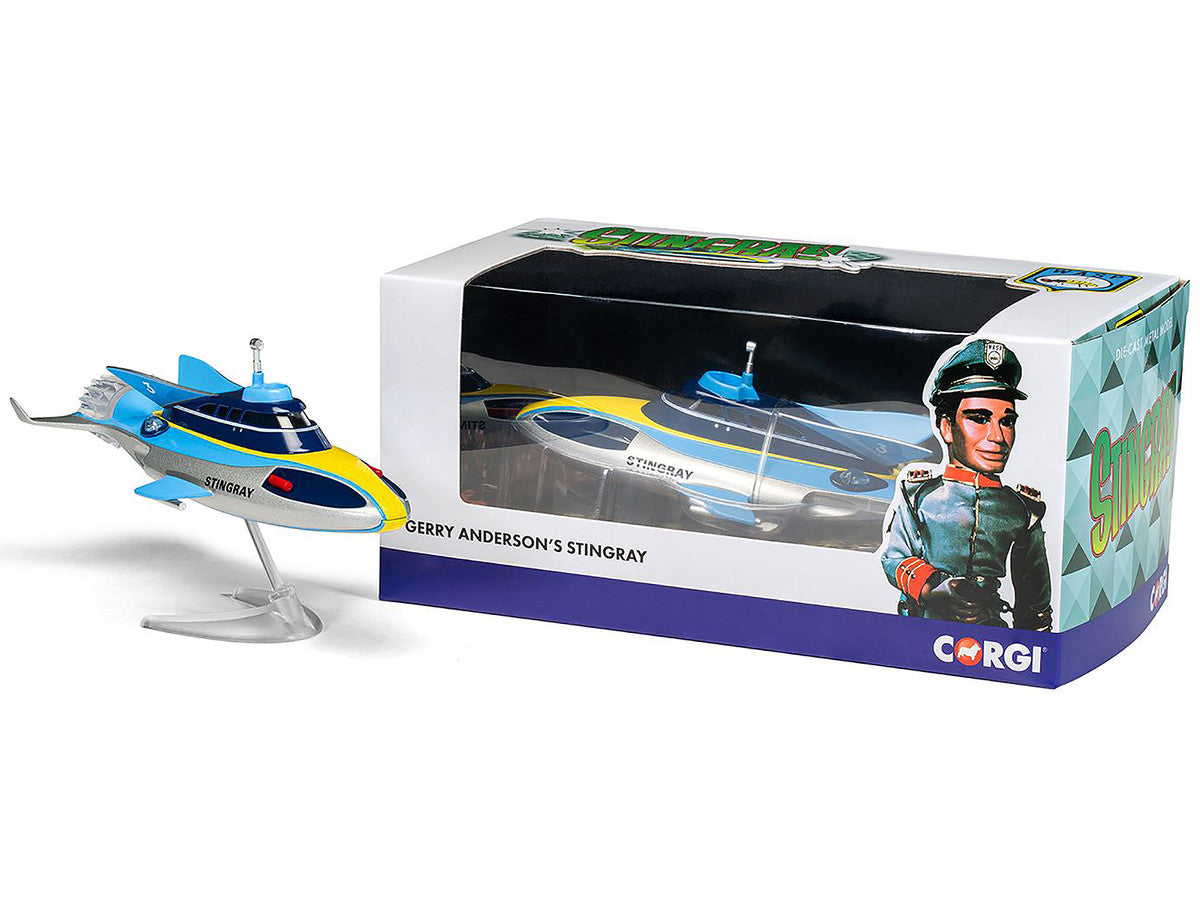 Stingray Submarine Blue and Silver with Yellow Stripes "Gerry Anderson's Stingray" (1964) TV Series Diecast Model by Corgi-2