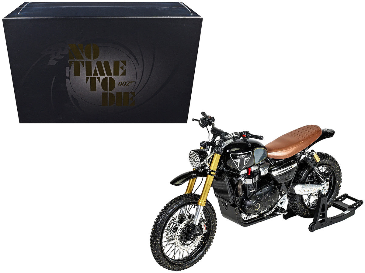 Triumph Scrambler 1200 XE Motorcycle Black (Dirty Version) James Bond 007 "No Time to Die" (2021) Movie Diecast Model Car by Corgi-4