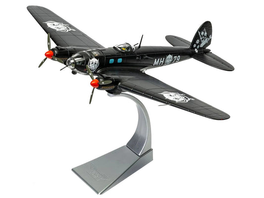 Heinkel He III Bomber Aircraft "Motorhead" Black with Graphicss 1/72 Diecast Model by Corgi-1