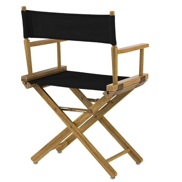 Solid Wood Frame Indoor/Outdoor Patio Dining Directors Chair with Black Seat FastFurnishings