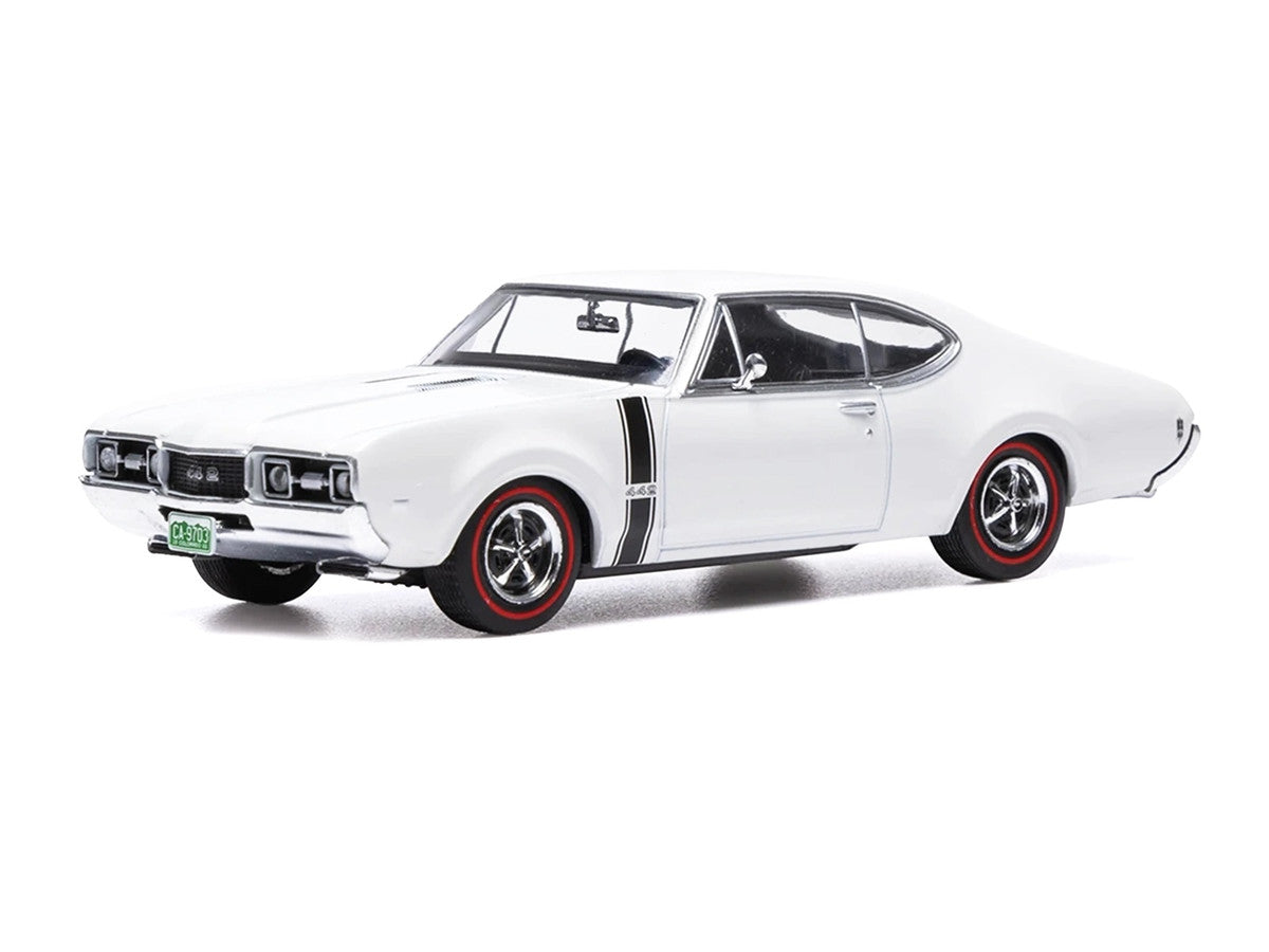1970 Oldsmobile 442 W-30 Coupe White with Black Stripes 1/43 Diecast Model Car by IXO Models IXO