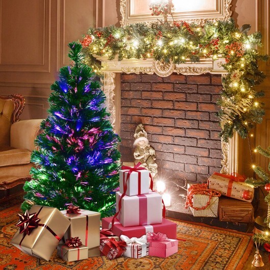 3' / 4' / 5' / 6' Fiber Optic Artificial PVC Christmas Tree-6 ft W2B