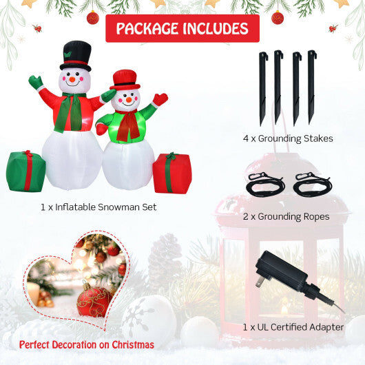 6 Feet Christmas Inflatable Snowmen Blow Up Christmas Decoration W2B