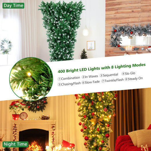 7.5 Feet Pre-Lit Snowy Upside Down Christmas Tree 1100 Tips W2B