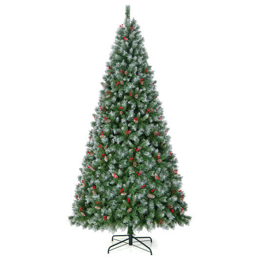 Hinged Christmas Tree with 450 PVC Branch Tips and 200 Warm White LED Lights-6.5 ft W2B