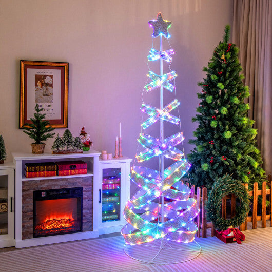 7 Feet Outdoor Spiral Christmas Tree for Party Xmas New Year Decoration W2B