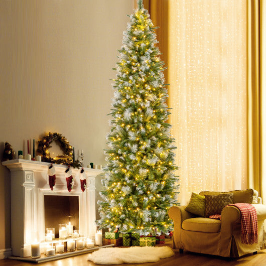 6/7.5/9 FT Artificial Christmas Tree with Warm-White LED Lights-L W2B
