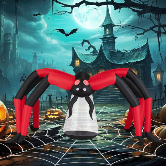 Halloween Inflatable Spider Blow Up Yard Scary Spider with Red Tunnel Light Eyes W2B