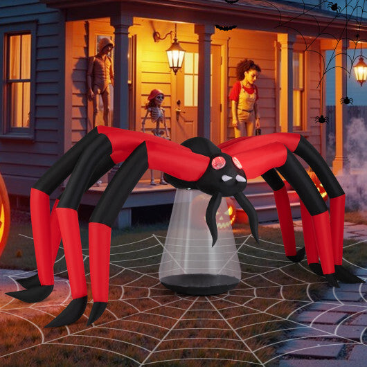 Halloween Inflatable Spider Blow Up Yard Scary Spider with Red Tunnel Light Eyes W2B