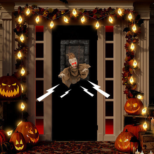 Halloween Hanging Animated Zombie Prisoner Decoration Sound-Activated W2B