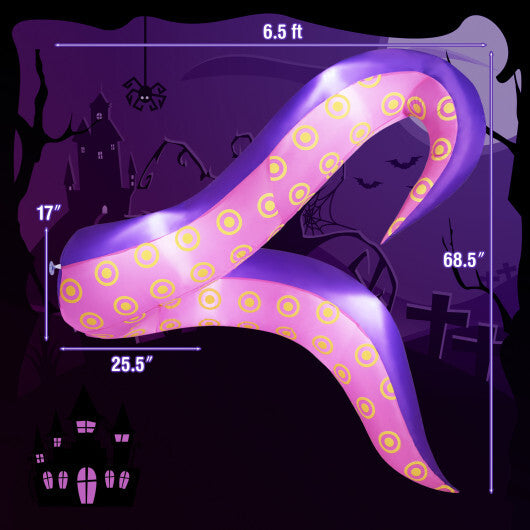 6.5 Ft Inflatable Tentacles with LED Lights and Suction Cups W2B