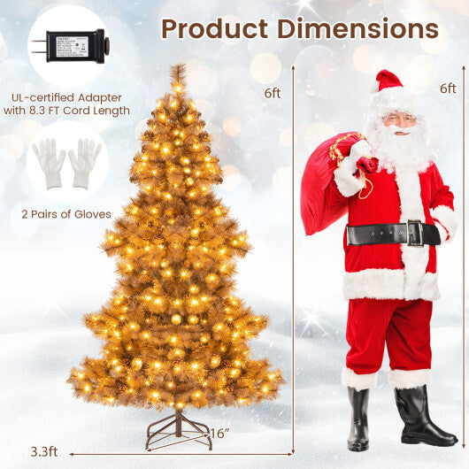 6 Feet Artificial Christmas Tree with 493 Branch Tips for Home Office Carnival W2B