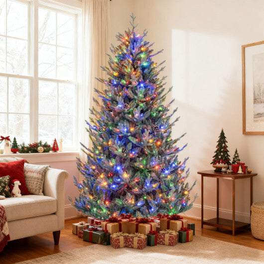 Pre-Lit Artificial Christmas Tree with Multicolored LED Lights-M W2B