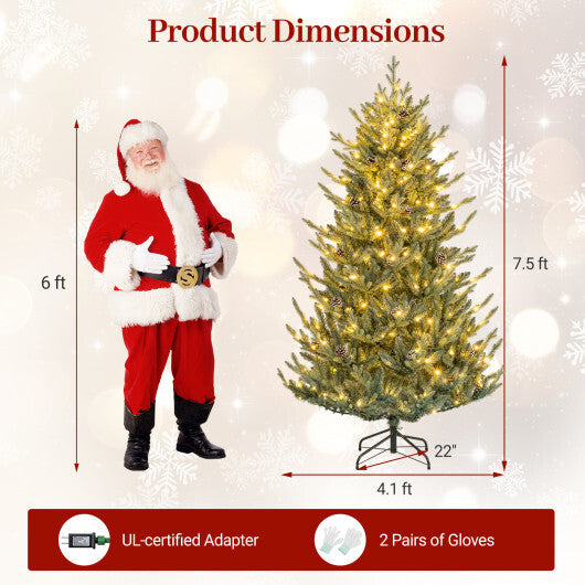 Pre-Lit Artificial Christmas Tree with Multicolored LED Lights-M W2B
