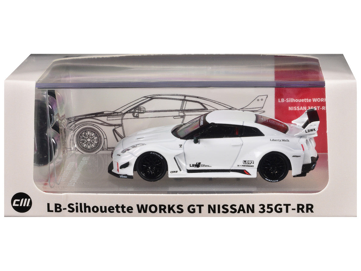 Nissan 35GT-RR "LB-Silhouette Works GT" RHD (Right Hand Drive) White with Extra Wheels 1/64 Diecast Model Car by CM Model CM Models