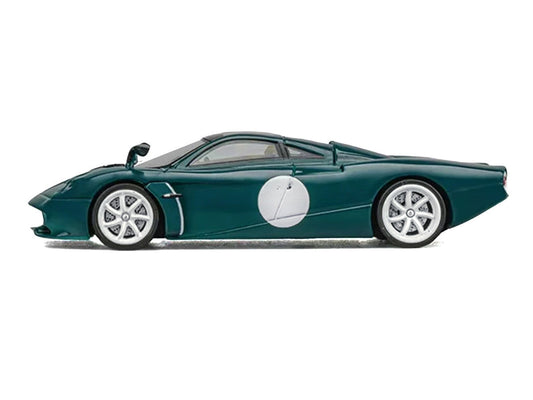 Pagani Huayra Codalunga Green with Sunroof and Extra Wheels 1/64 Diecast Model Car by CM Model CM Models