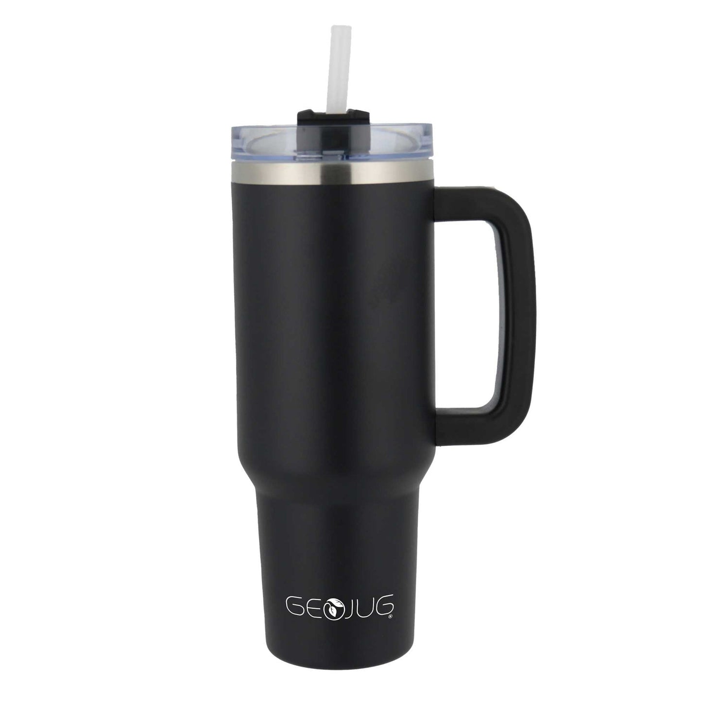 Brentwood GEOJUG 40oz Insulated Stainless Steel Tumbler Cup in Black with Handle W2B