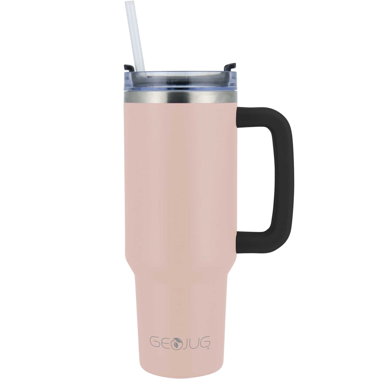 Brentwood GEOJUG 40oz Insulated Stainless Steel Tumbler Cup in Pink with Handle W2B