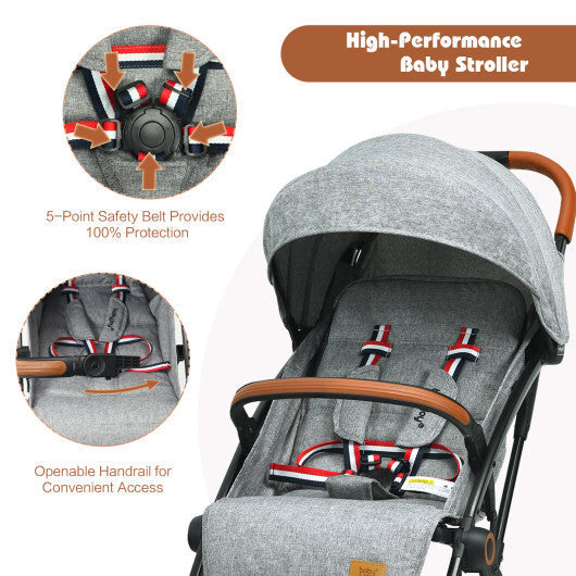 Ultra-Comfort Baby Stroller with Adjustable Recline Breathable Seat & Smooth Suspension W2B