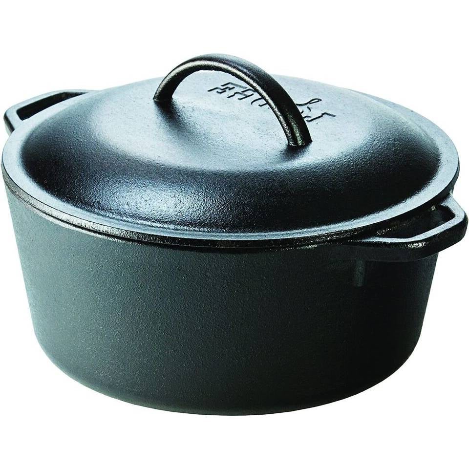 5-Piece Cast Iron Cookware Set with Dutch Oven Griddle and Skillets Made in USA FastFurnishings