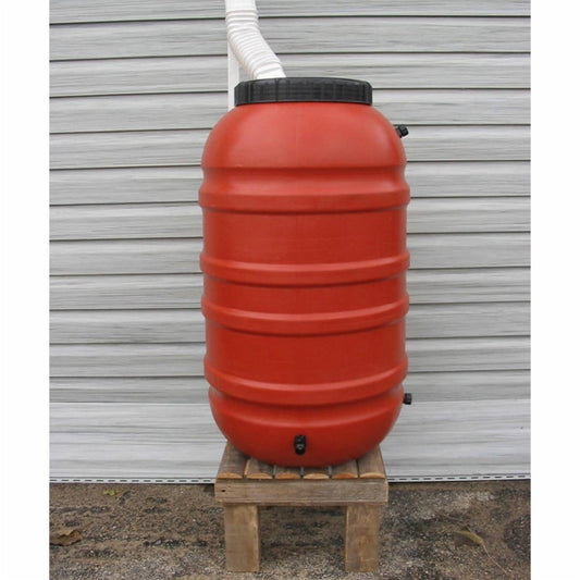 Terra Cotta Red HDPE Plastic 55-Gallon Rain Barrel with Spigot HomePacific