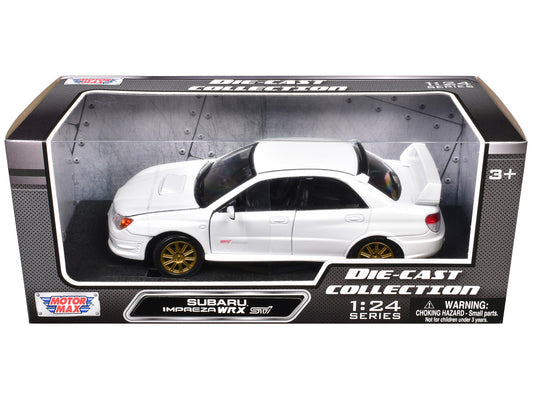 Subaru Impreza WRX STi White 1/24 Diecast Model Car by Motormax-1