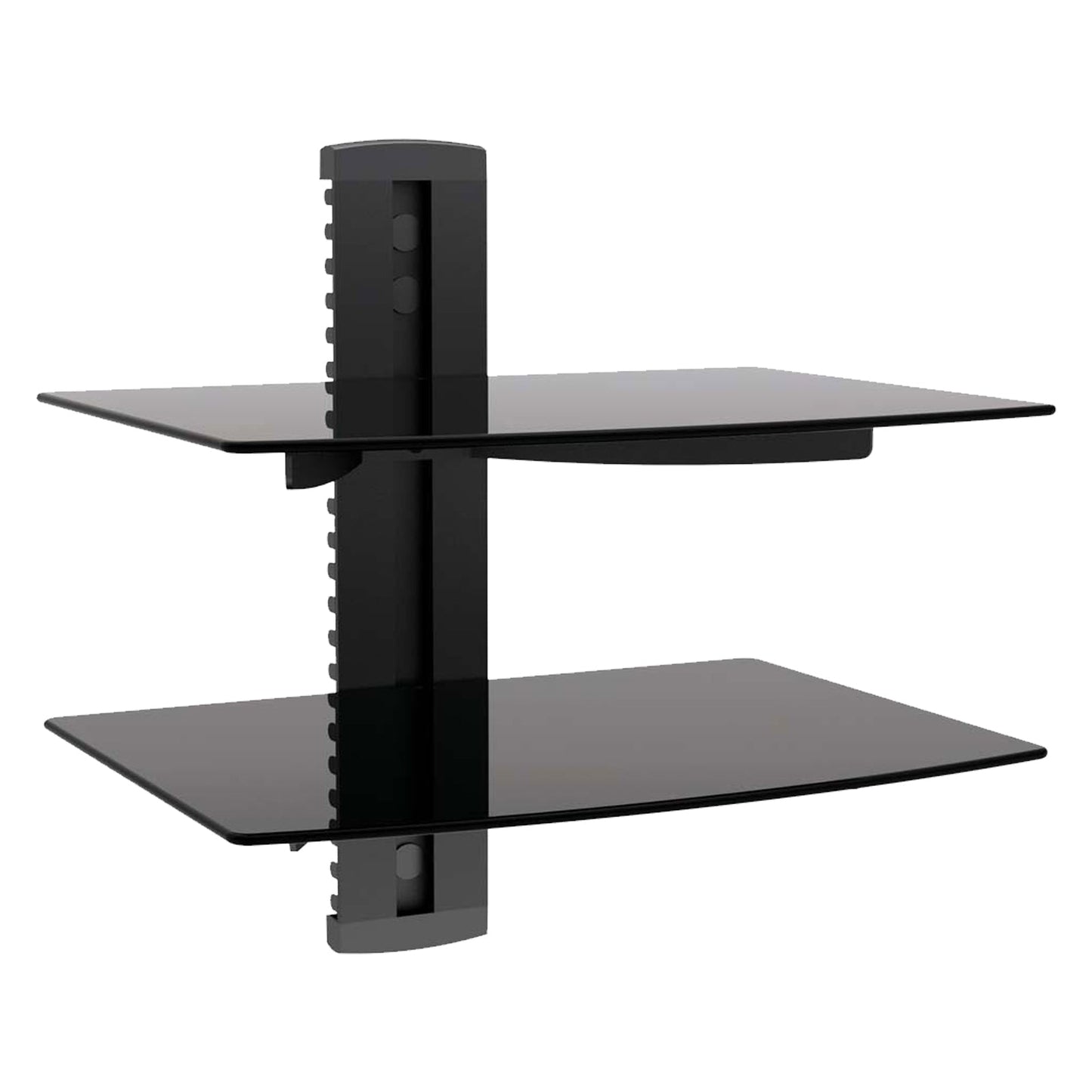 MegaMounts Tempered Glass Double Shelf Single Stud Wall Mount W2B