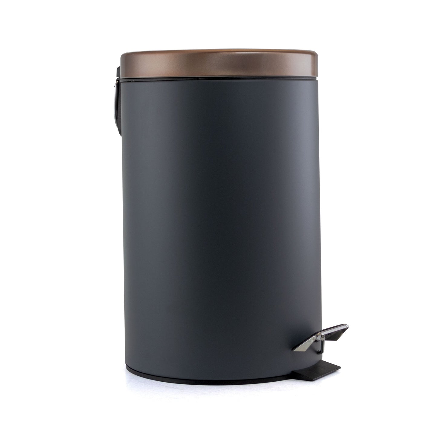 Elama 3 Gallon Stylish Grey and Copper Soft Pedal Office, Kitchen and Bathroom Trash Bin W2B