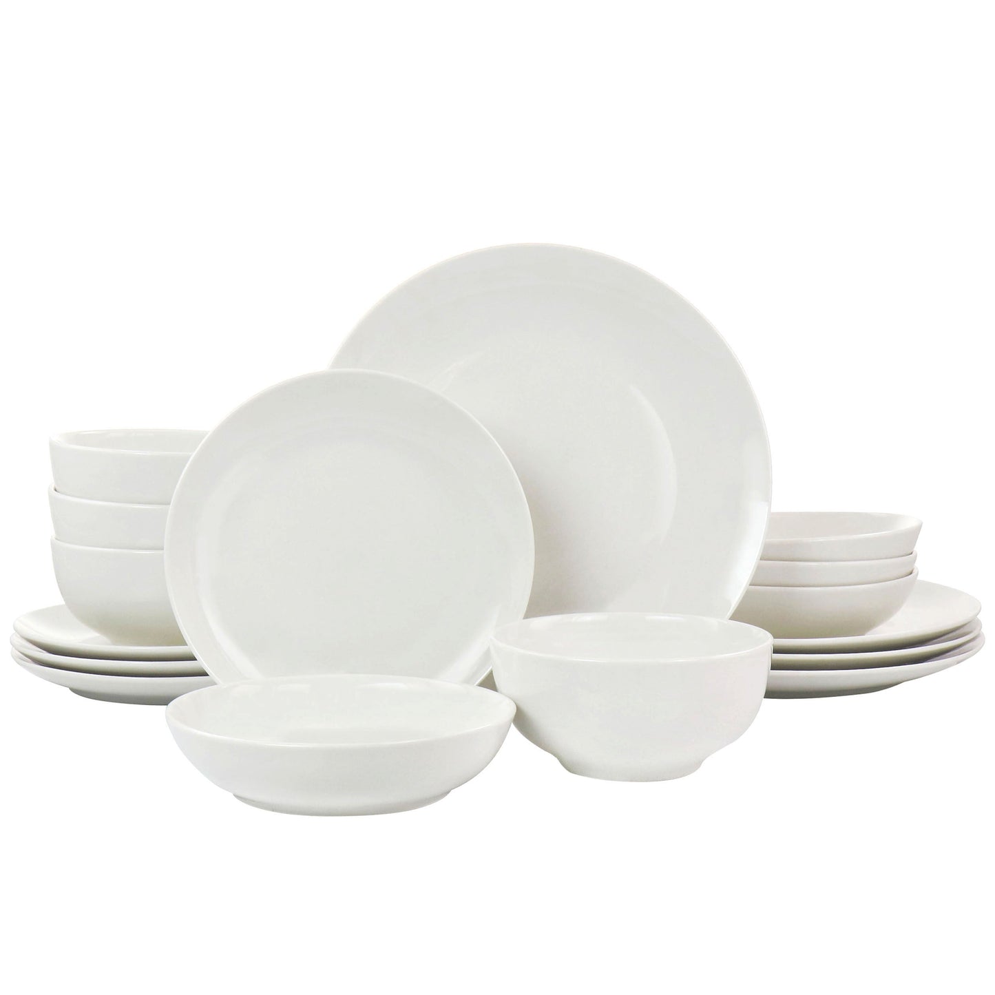 Elama Camellia 16 Piece Porcelain Double Bowl Dinnerware Set W2B