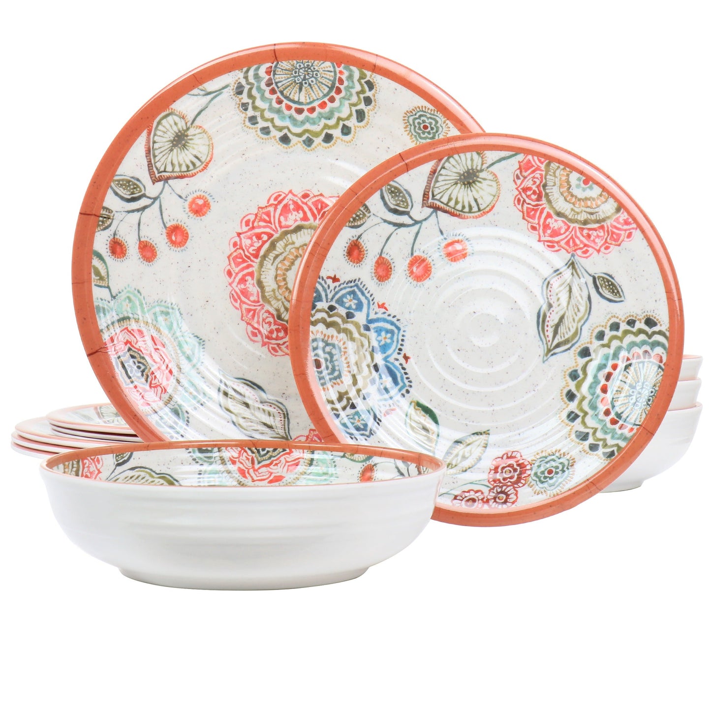 Elama Ester 12 Piece Melamine Dinnerware Set W2B