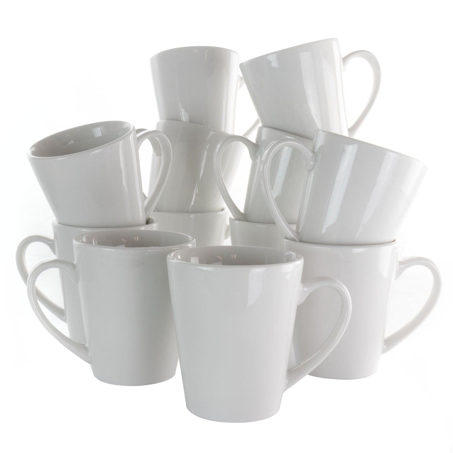Elama Holt 12 Piece 10 Ounce Porcelain Mug Set in White W2B