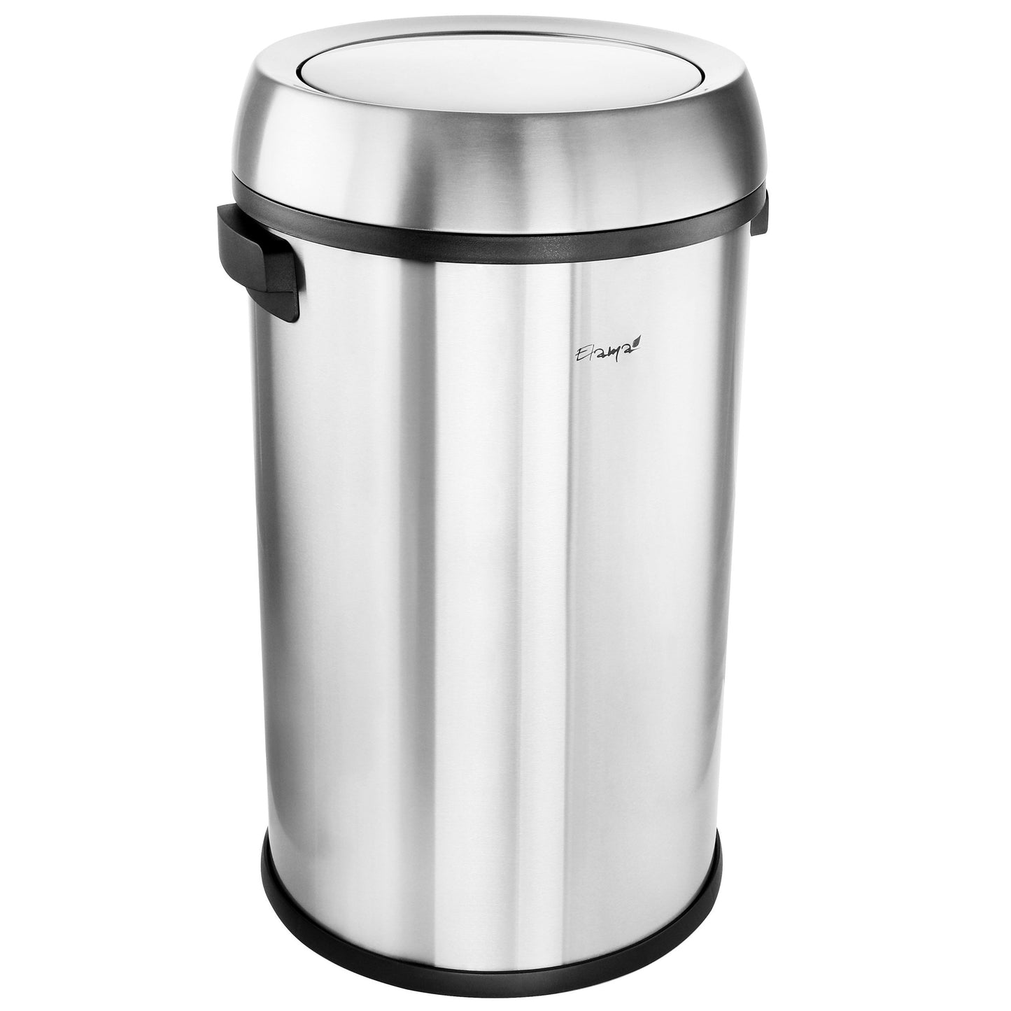 Elama Large 17 Gallon Swing Lid Stainless Steel Cylindrical Trash Bin W2B