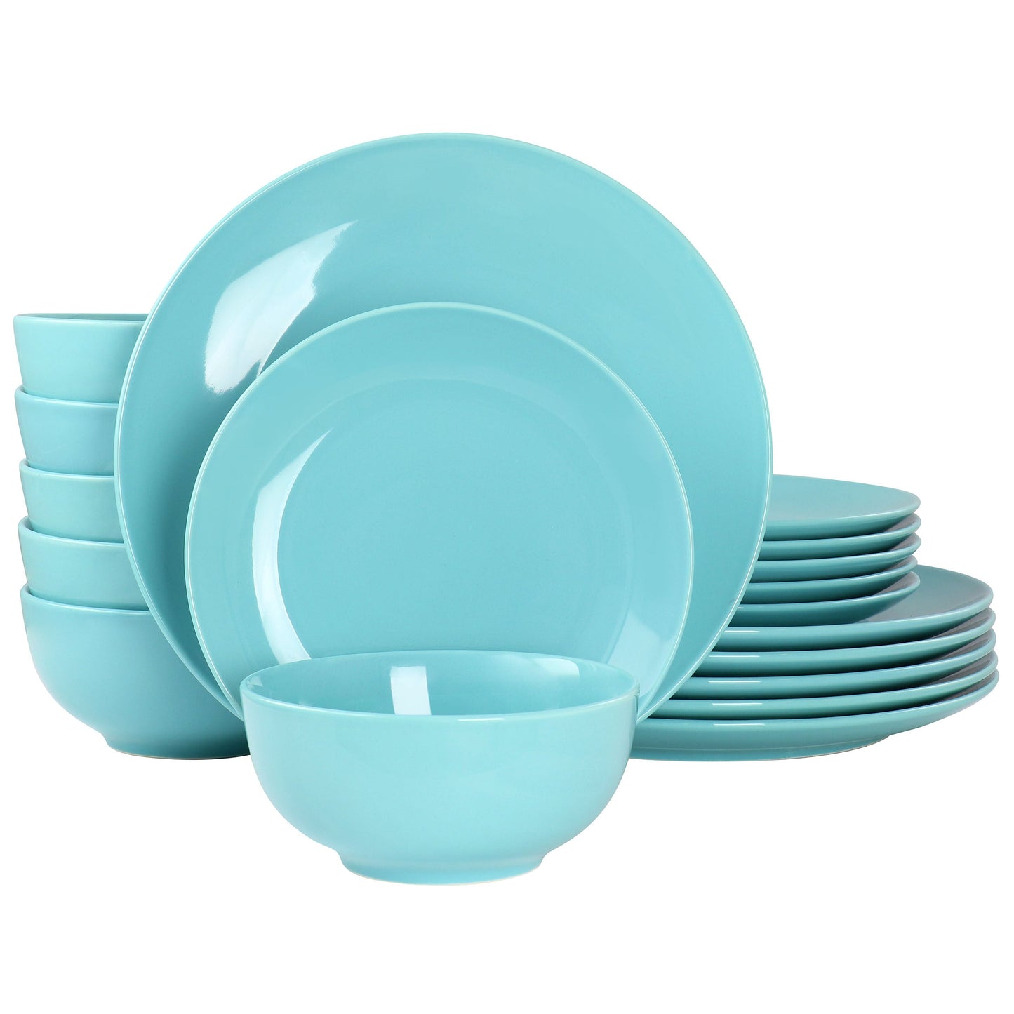 Elama Luna 18 Piece Porcelain Dinnerware Set in Blue W2B