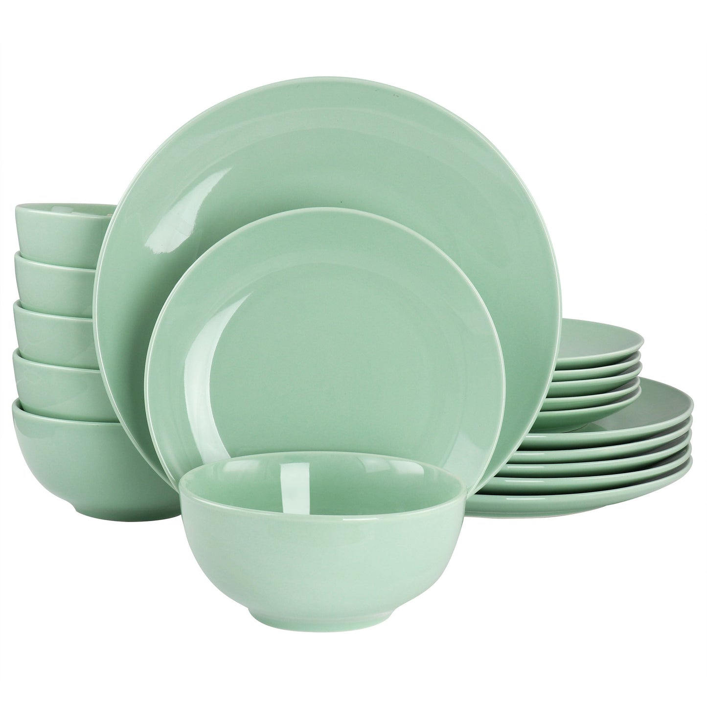 Elama Luna 18 Piece Porcelain Dinnerware Set in Mint W2B