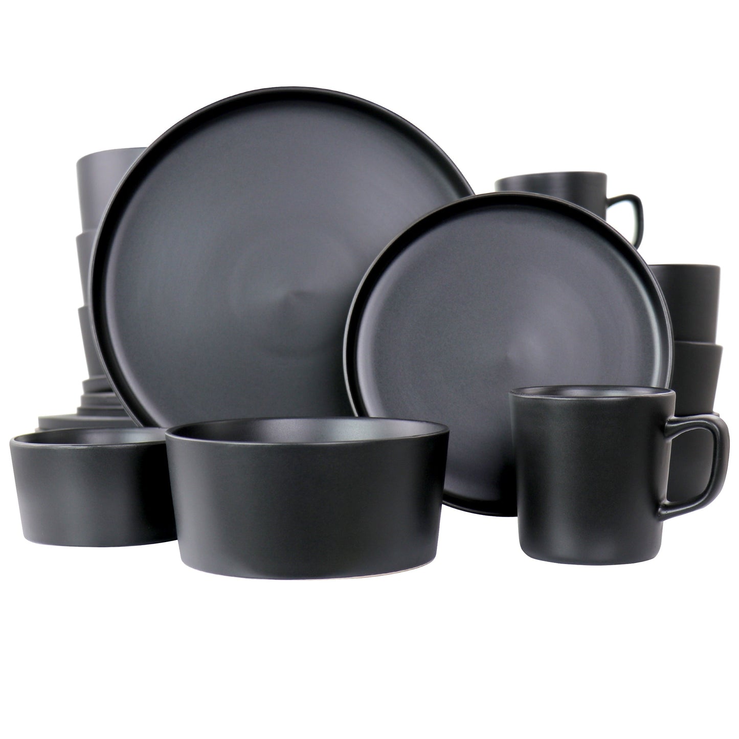 Elama Luxmatte Black 20 Piece Dinnerware Set W2B