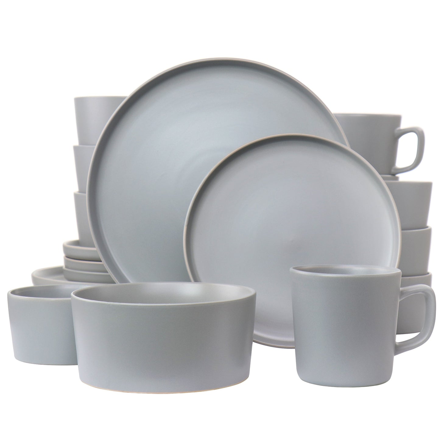Elama Luxmatte Light Grey 20 Piece Dinnerware Set W2B