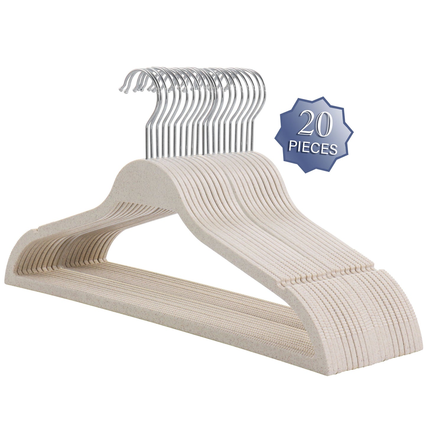 Elama Home 20 Piece Biodegradable Coat Hangers in Wheat W2B