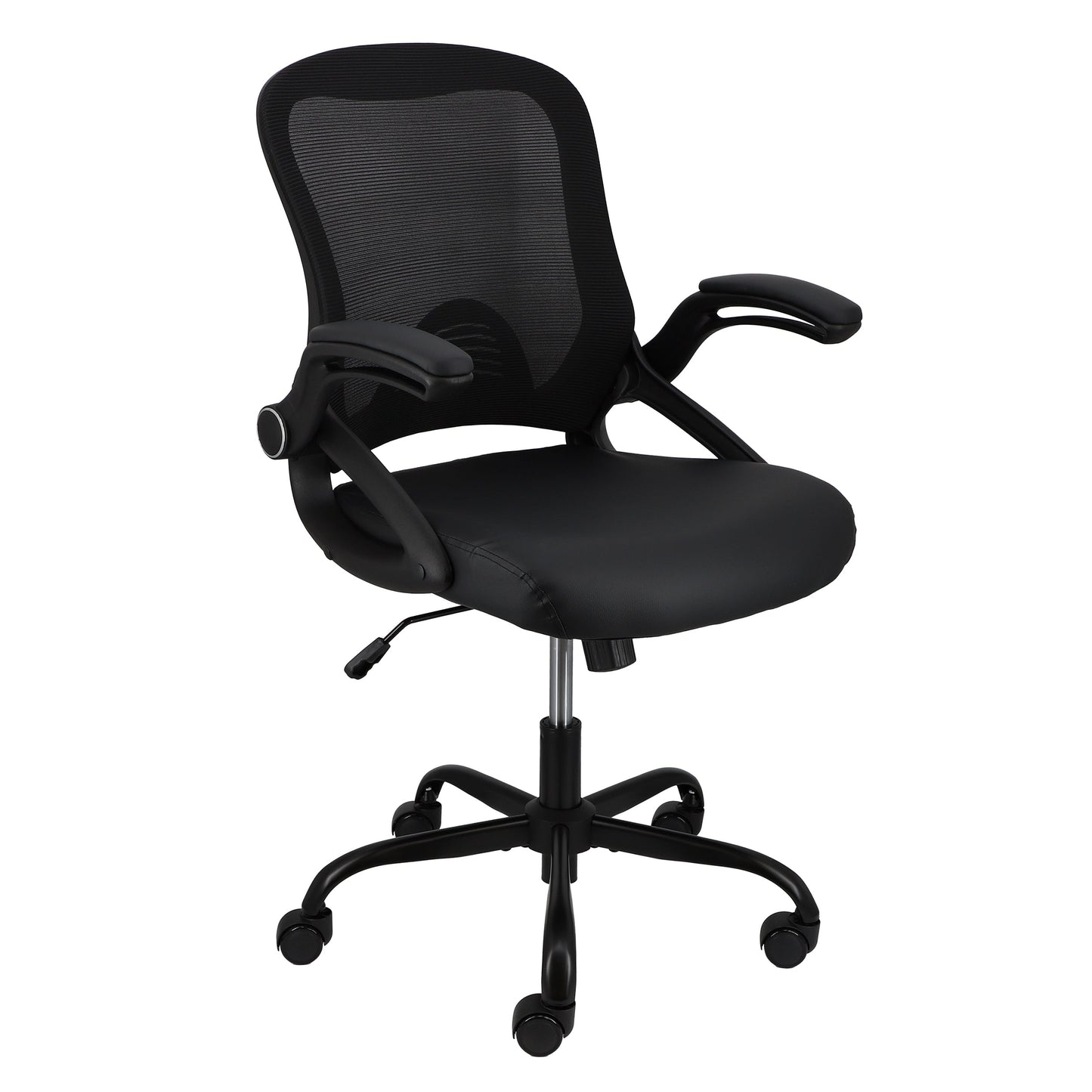 Elama Mid Back Adjustable Mesh and Fabric Office Chair in Black W2B