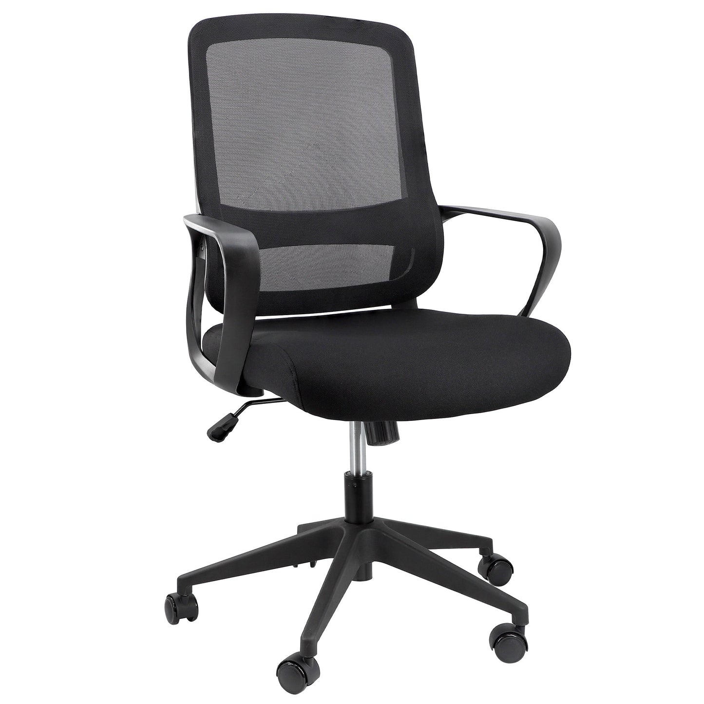 Elama Mid Back Adjustable Mesh and Fabric Office Chair in Black W2B