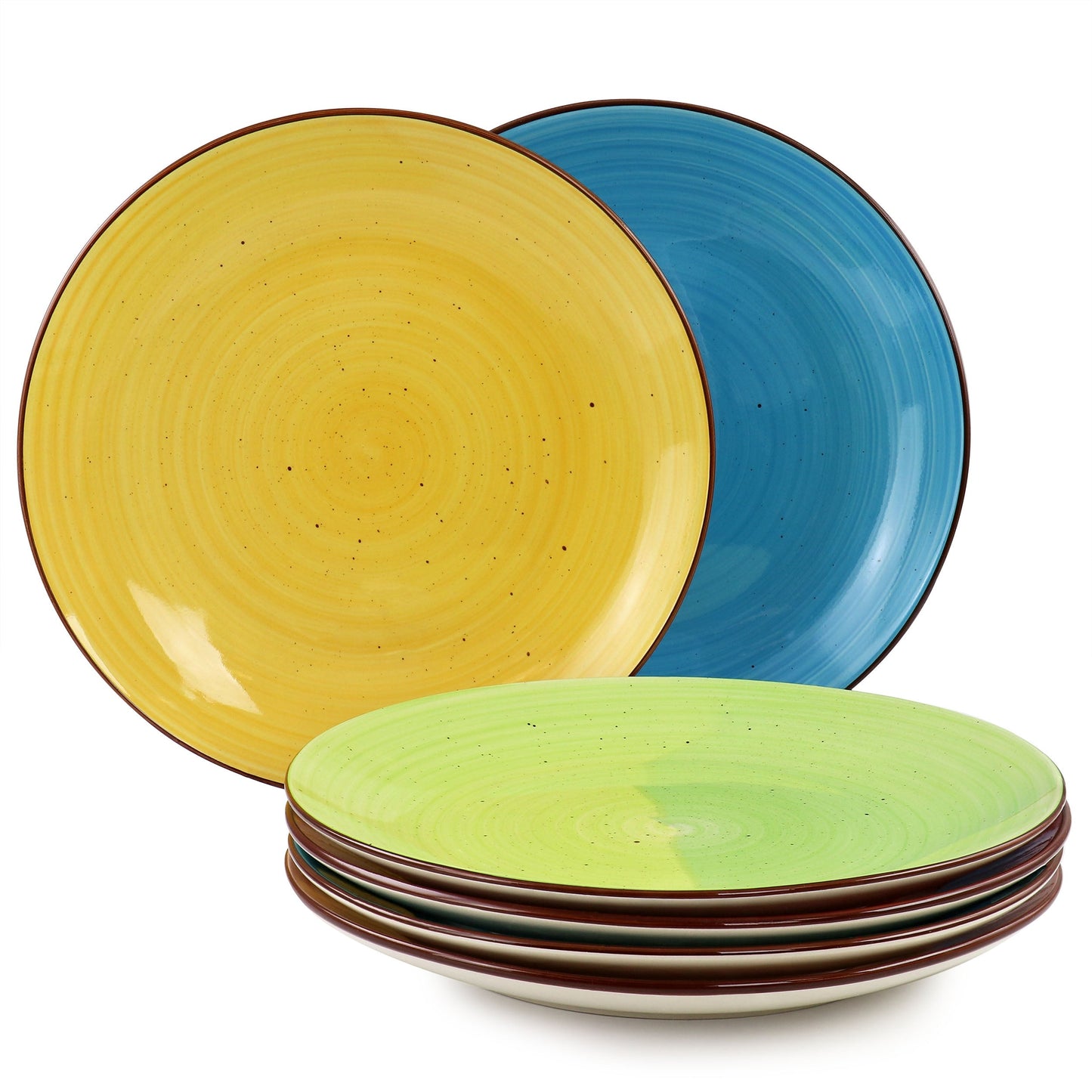 Elama Sebastian 6 Piece Stoneware Dinner Plate Set in Assorted Colors W2B