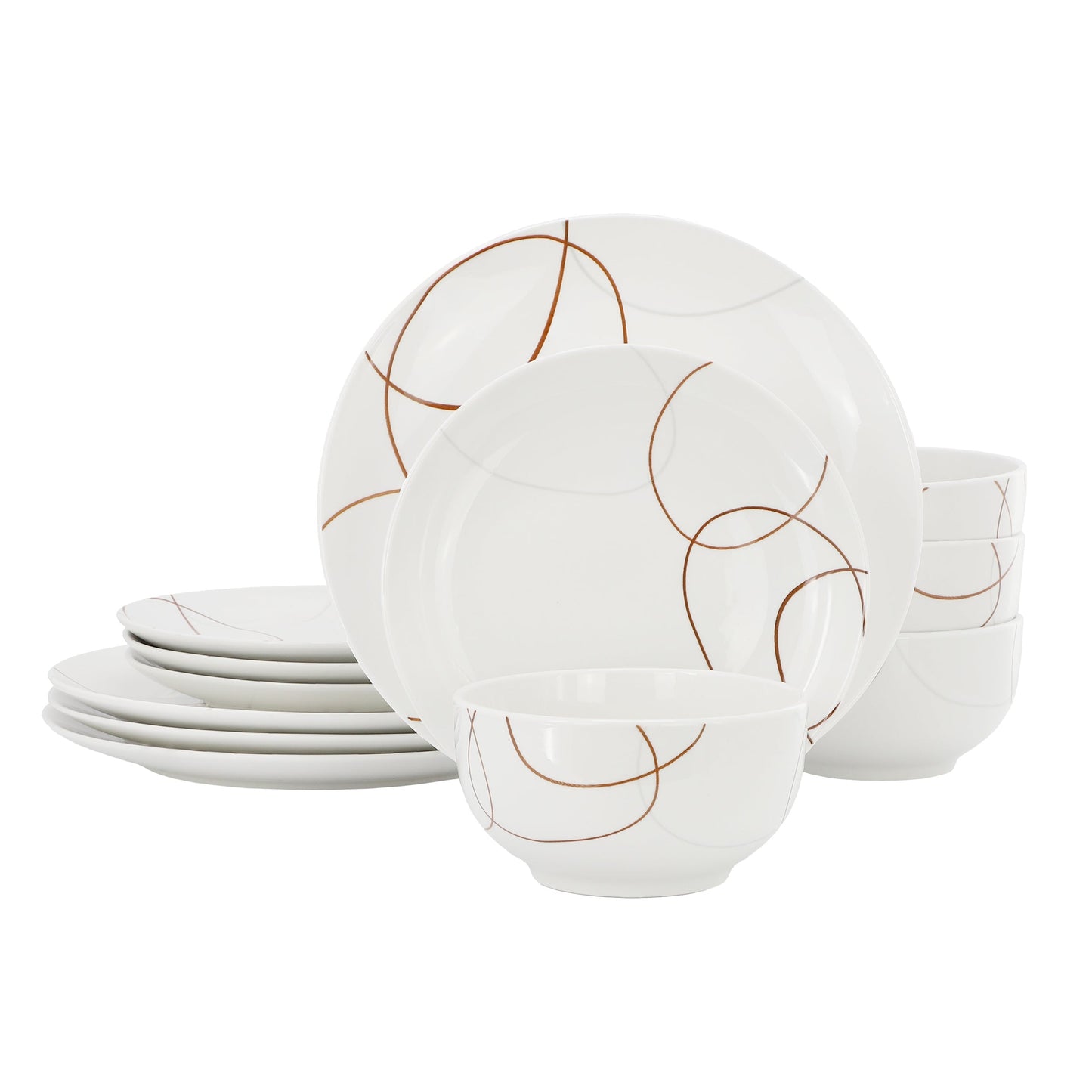 Elama Sydney 12 Piece Porcelain Dinnerware Set, Service for 4 W2B