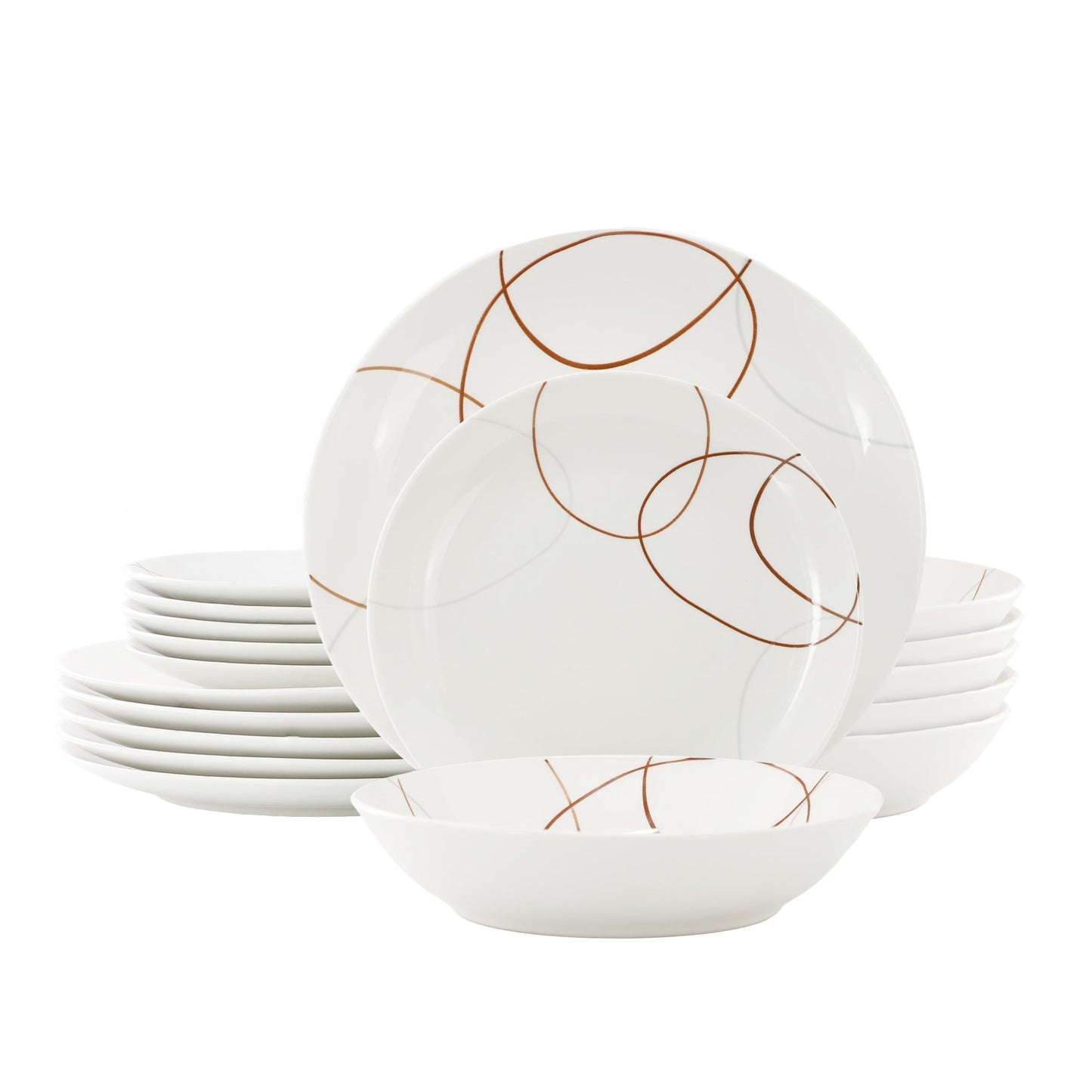 Elama Sydney 18 Piece Porcelain Dinnerware Set, Service for 6 W2B