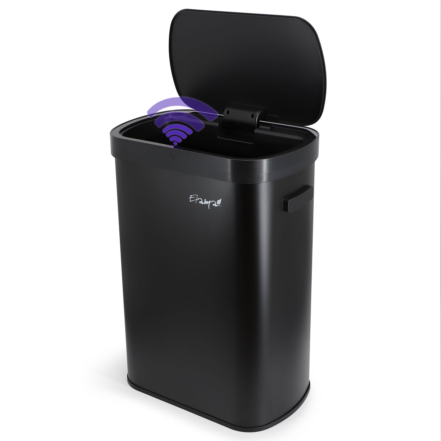 Elama 13 Gallon Automatic Sensor Hands Free Trash Can in Black W2B