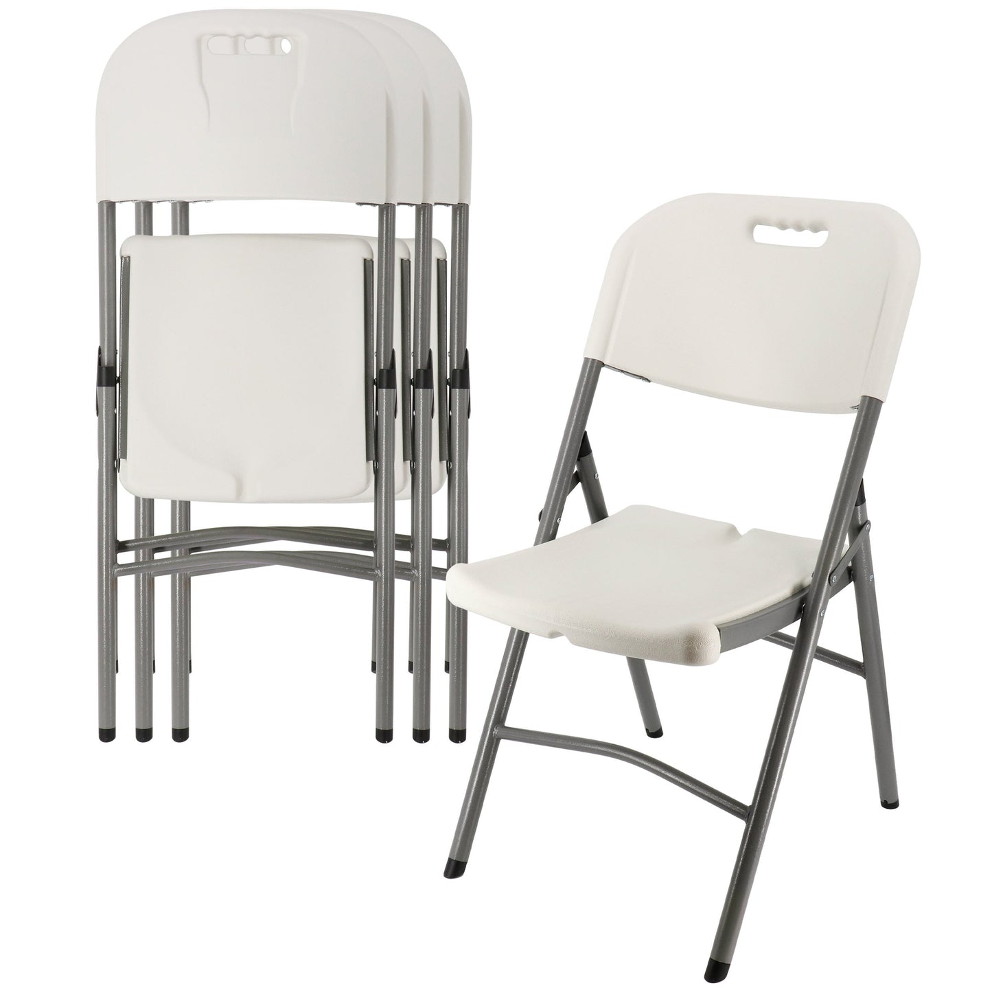 Elama 4 Piece Stackable Folding Chair Set for Indoor and Outdoor W2B