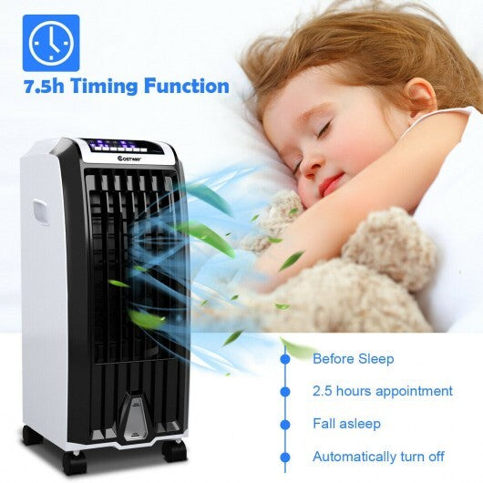 Portable Evaporative Air Cooler with 3 Wind Modes and Timer for Home Office W2B