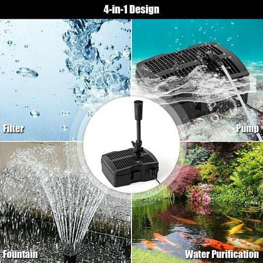 All-in-One 660 GPH Pond Filter Pump with Sterilizer and Fountain Jet LuxuryLifeWay Online Store