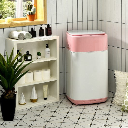 8lbs Portable Fully Automatic Washing Machine with Drain Pump-Pink W2B