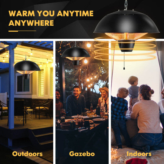 1500W Electric Patio Heater with IPX4 Waterproof W2B