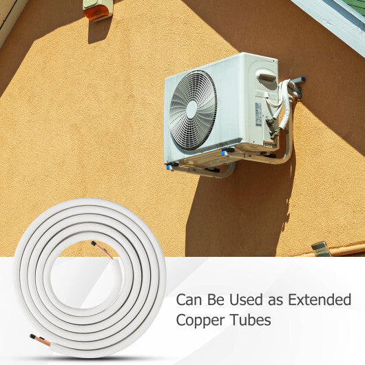 25 Feet Mini Split Line Set with 1/4 Inch and 1/2 Inch O.D. Copper Pipes Tubing W2B